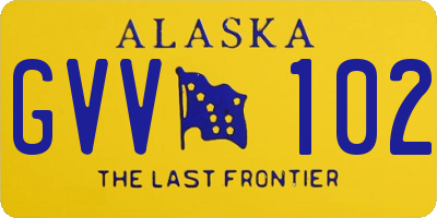 AK license plate GVV102