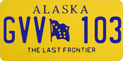 AK license plate GVV103