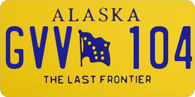 AK license plate GVV104