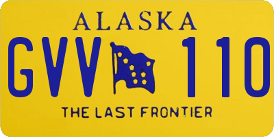 AK license plate GVV110