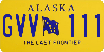 AK license plate GVV111