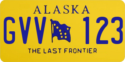 AK license plate GVV123