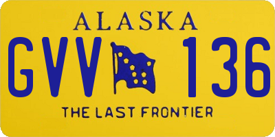 AK license plate GVV136