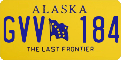 AK license plate GVV184