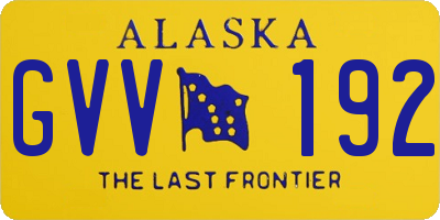 AK license plate GVV192