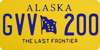 AK license plate GVV200