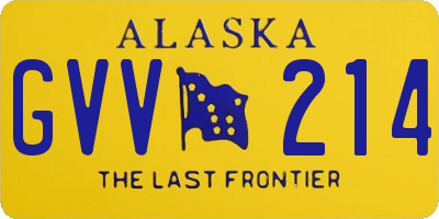 AK license plate GVV214