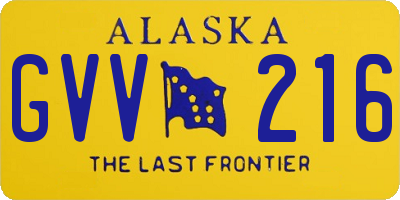 AK license plate GVV216