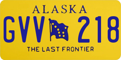 AK license plate GVV218