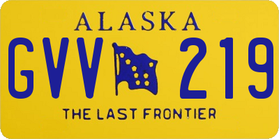 AK license plate GVV219