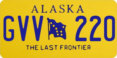 AK license plate GVV220