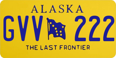 AK license plate GVV222