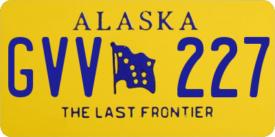 AK license plate GVV227