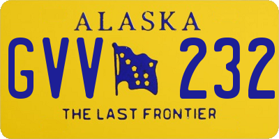 AK license plate GVV232