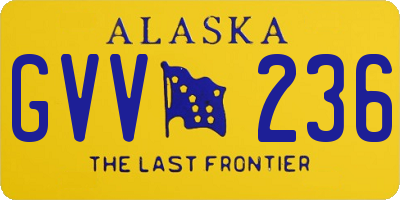 AK license plate GVV236