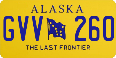 AK license plate GVV260