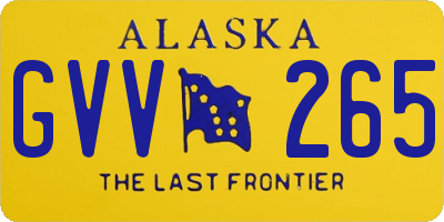 AK license plate GVV265