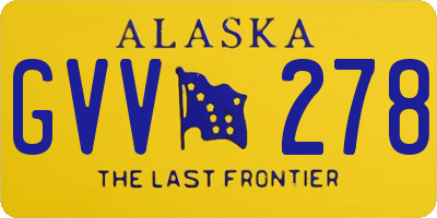 AK license plate GVV278