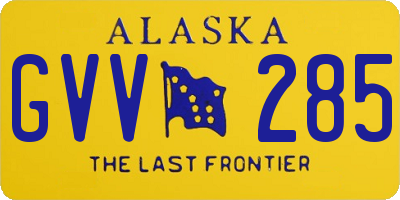 AK license plate GVV285