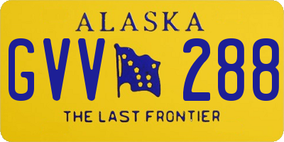 AK license plate GVV288