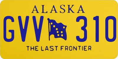 AK license plate GVV310