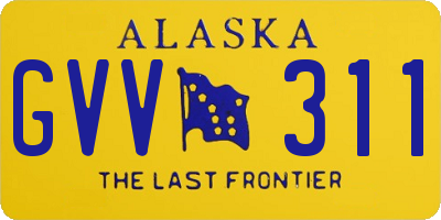 AK license plate GVV311