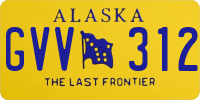 AK license plate GVV312