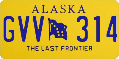 AK license plate GVV314