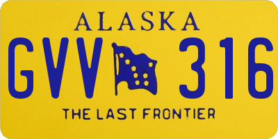 AK license plate GVV316