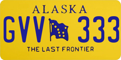 AK license plate GVV333