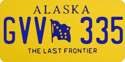 AK license plate GVV335