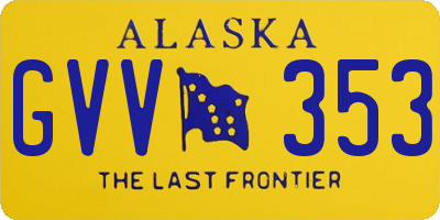 AK license plate GVV353