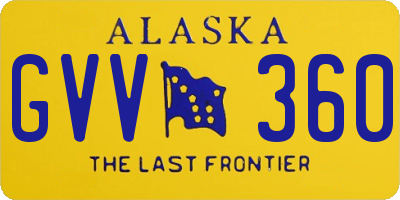 AK license plate GVV360