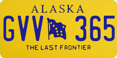 AK license plate GVV365