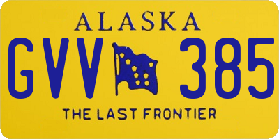 AK license plate GVV385