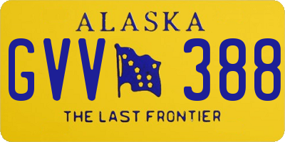 AK license plate GVV388