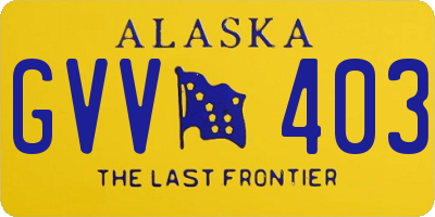 AK license plate GVV403