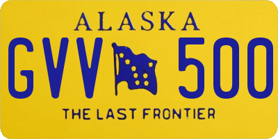 AK license plate GVV500