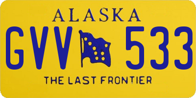 AK license plate GVV533