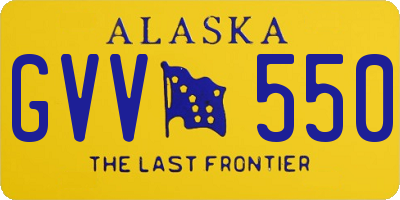 AK license plate GVV550