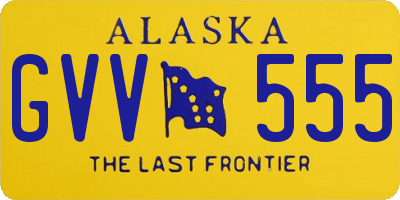 AK license plate GVV555