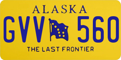 AK license plate GVV560