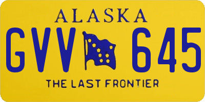 AK license plate GVV645