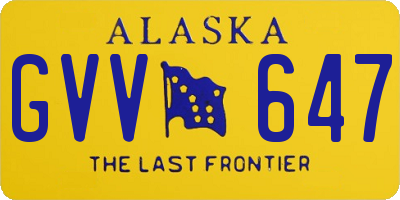 AK license plate GVV647