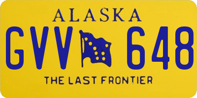 AK license plate GVV648