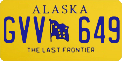 AK license plate GVV649