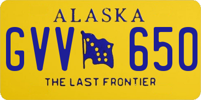 AK license plate GVV650