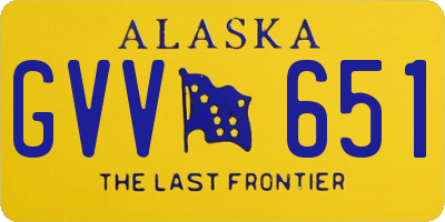 AK license plate GVV651