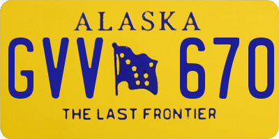 AK license plate GVV670