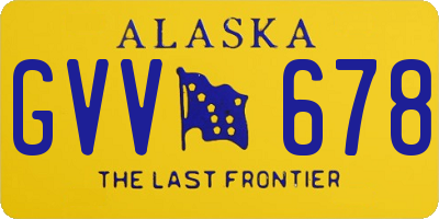 AK license plate GVV678